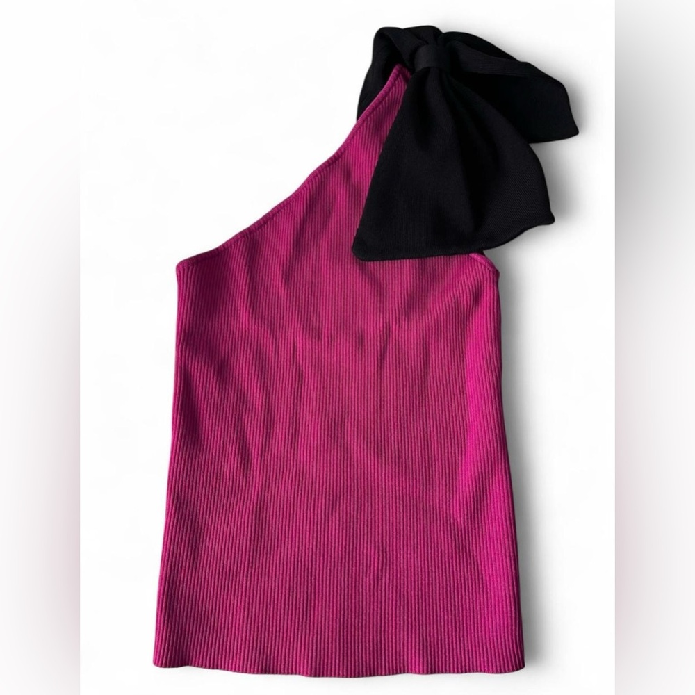 Zara One-Shoulder top in Pink and Black